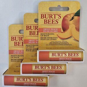 (3 Pack) Sweet Peach Burt's Bees 100% Natural Origin Moisturizing Lip Balm
